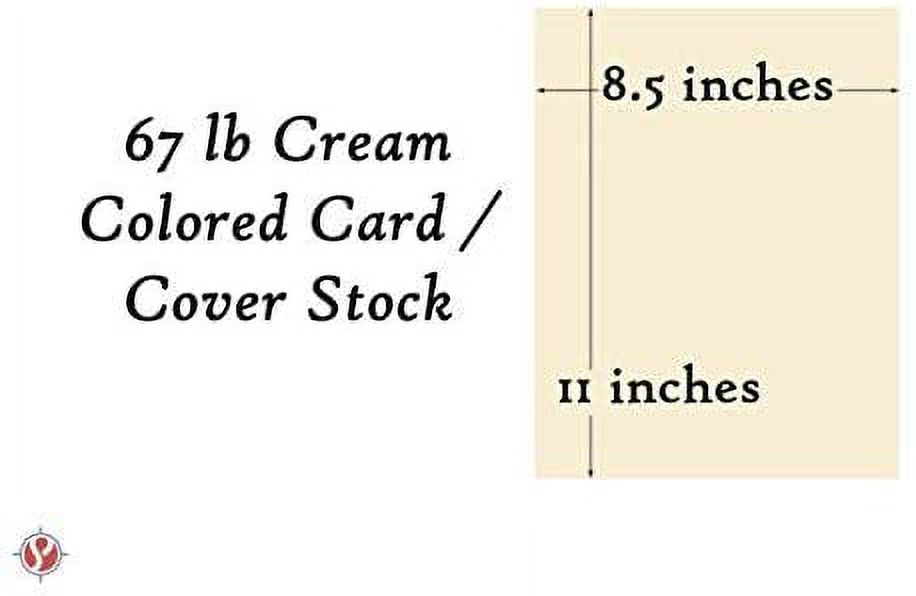 Color Card Stock Paper, 8.5 inch x 11 inch, 50 Sheets per Pack - Cream, Beige